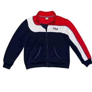 Vintage Y2K Fila Sport Track Jacket Womens S Blue Red White Full Zip Olympics
